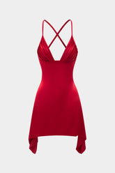 Slip Sleeveless Ruched Mini Dress